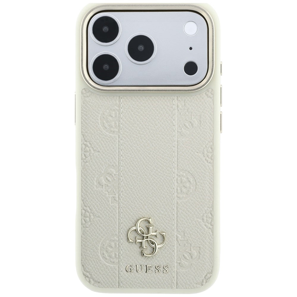 MagSafe-deksel for Apple iPhone 18 Pro / 17 Pro, Guess, Stripe Peony 4G, Beige