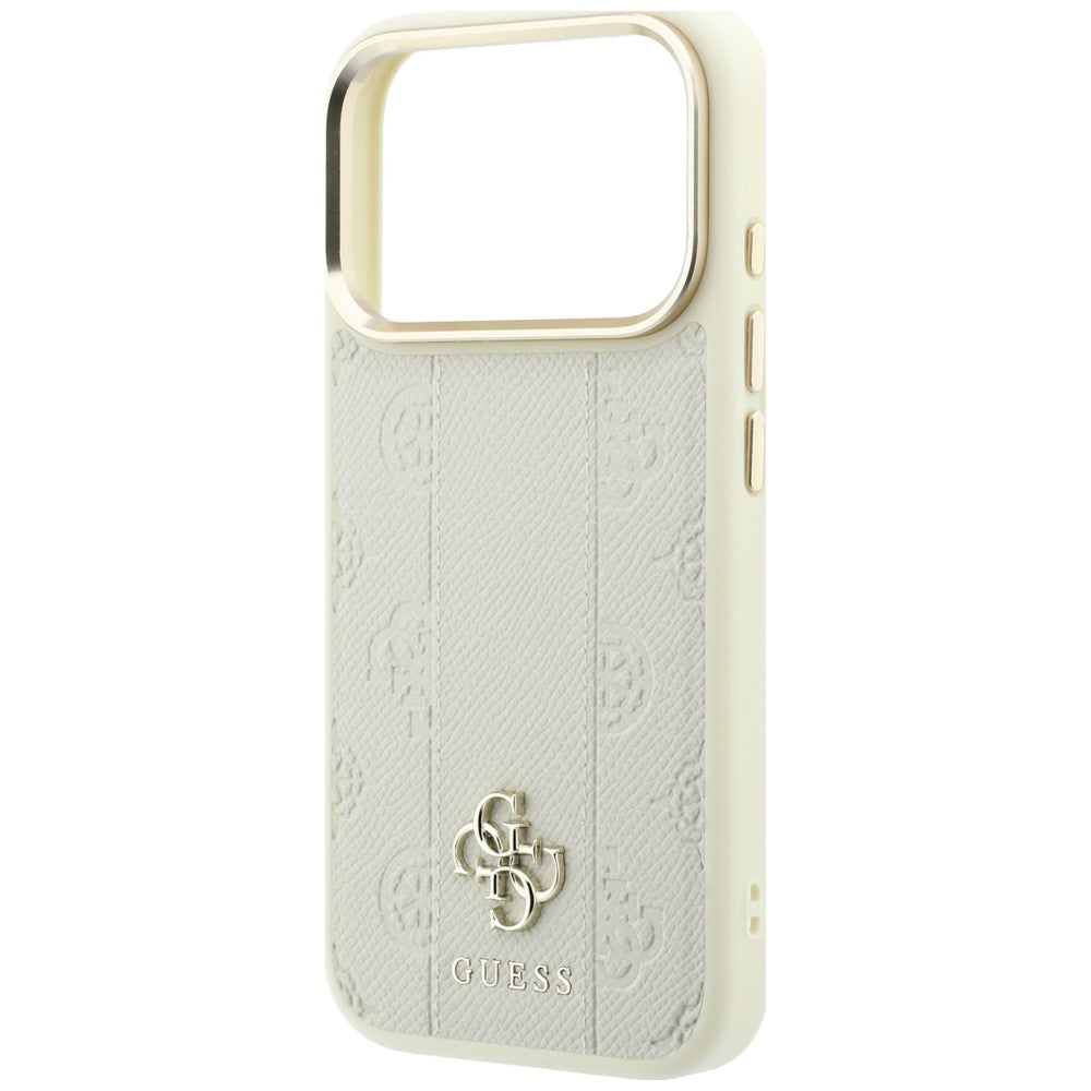 MagSafe-deksel for Apple iPhone 18 Pro / 17 Pro, Guess, Stripe Peony 4G, Beige