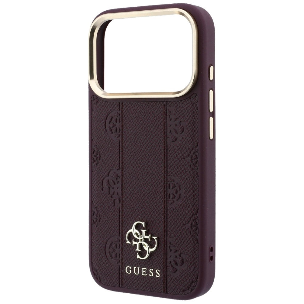 MagSafe-deksel for Apple iPhone 18 Pro / 17 Pro, Guess, Stripe Peony 4G, Burgunder