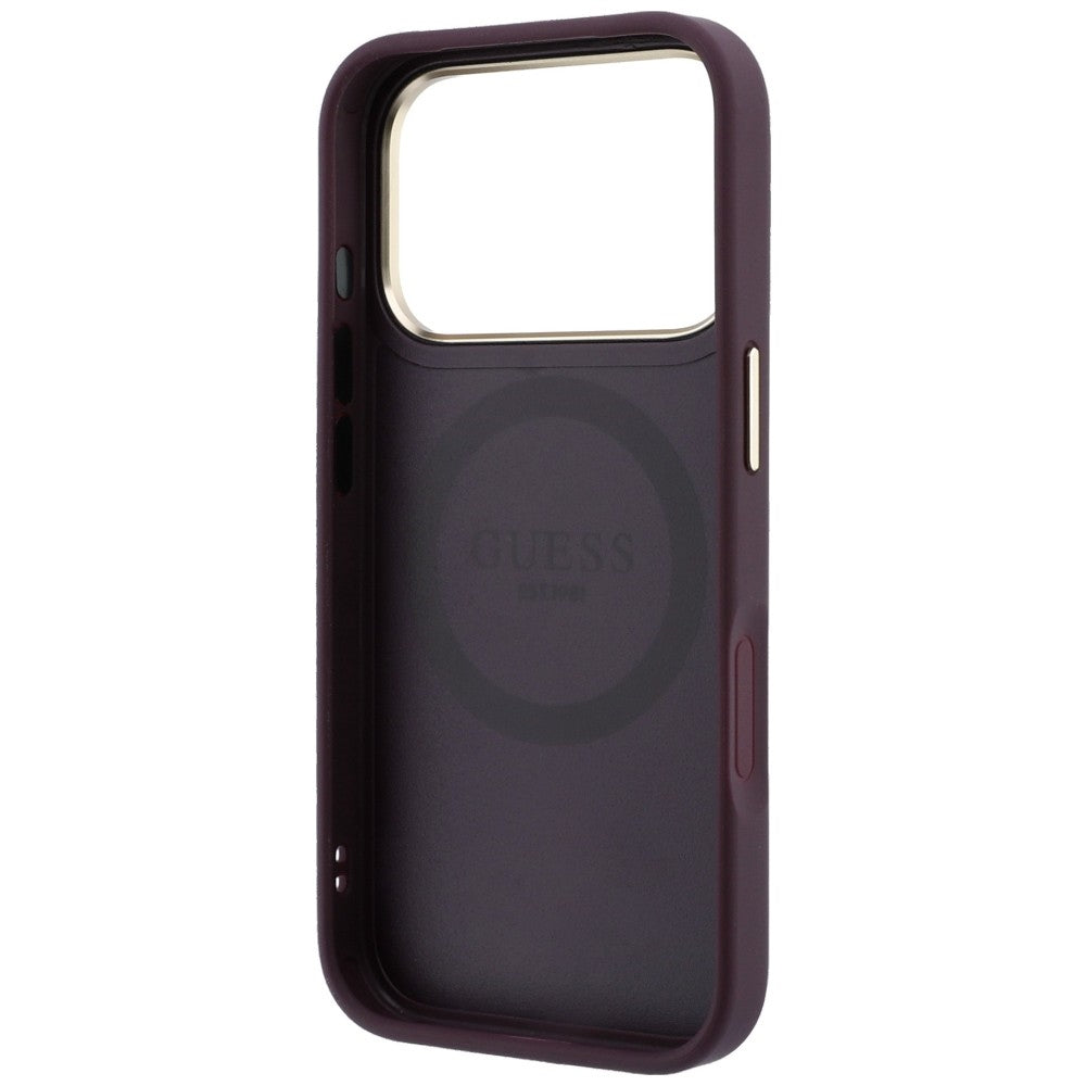 MagSafe-deksel for Apple iPhone 18 Pro / 17 Pro, Guess, Stripe Peony 4G, Burgunder