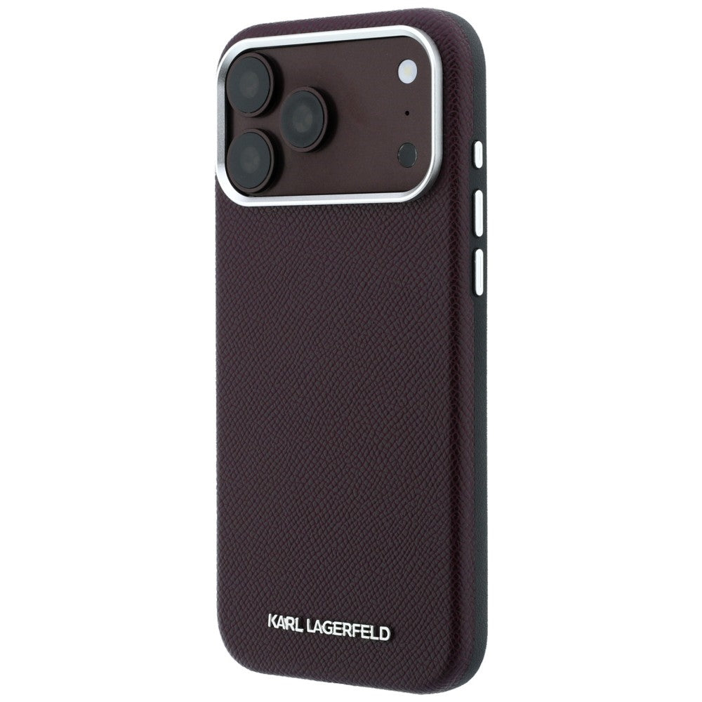 MagSafe-deksel for Apple iPhone 18 Pro / 17 Pro, Karl Lagerfeld, Kornet forlenget logo, Burgunder