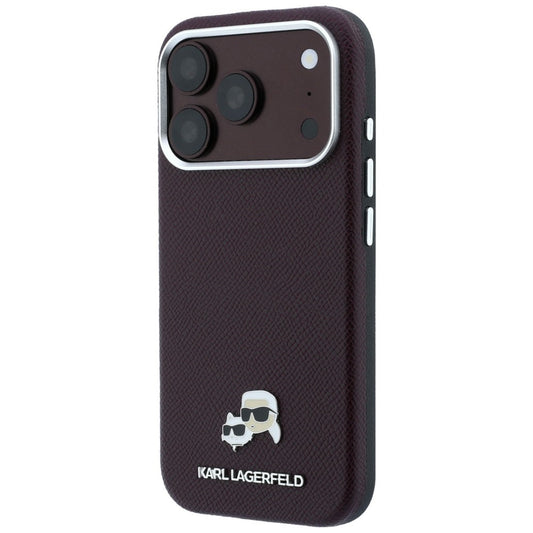 MagSafe-deksel for Apple iPhone 18 Pro / 17 Pro, Karl Lagerfeld, Grained KC Heads, Burgunder