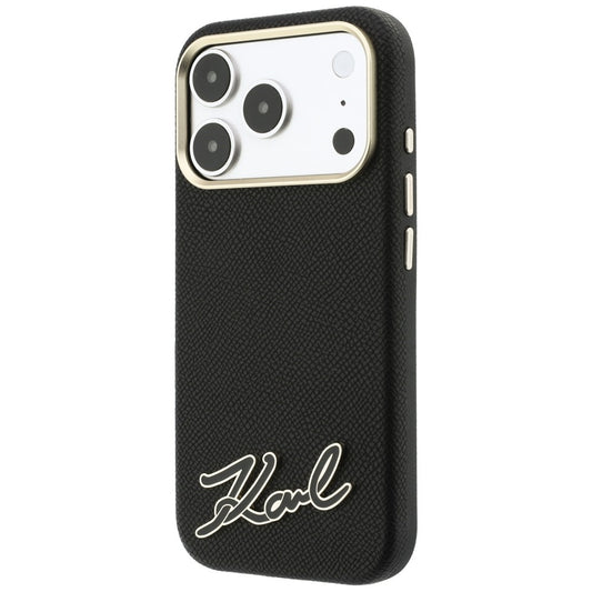 MagSafe-deksel for Apple iPhone 18 Pro / 17 Pro, Karl Lagerfeld, Kornet Harpiks Signaturlogo, Svart
