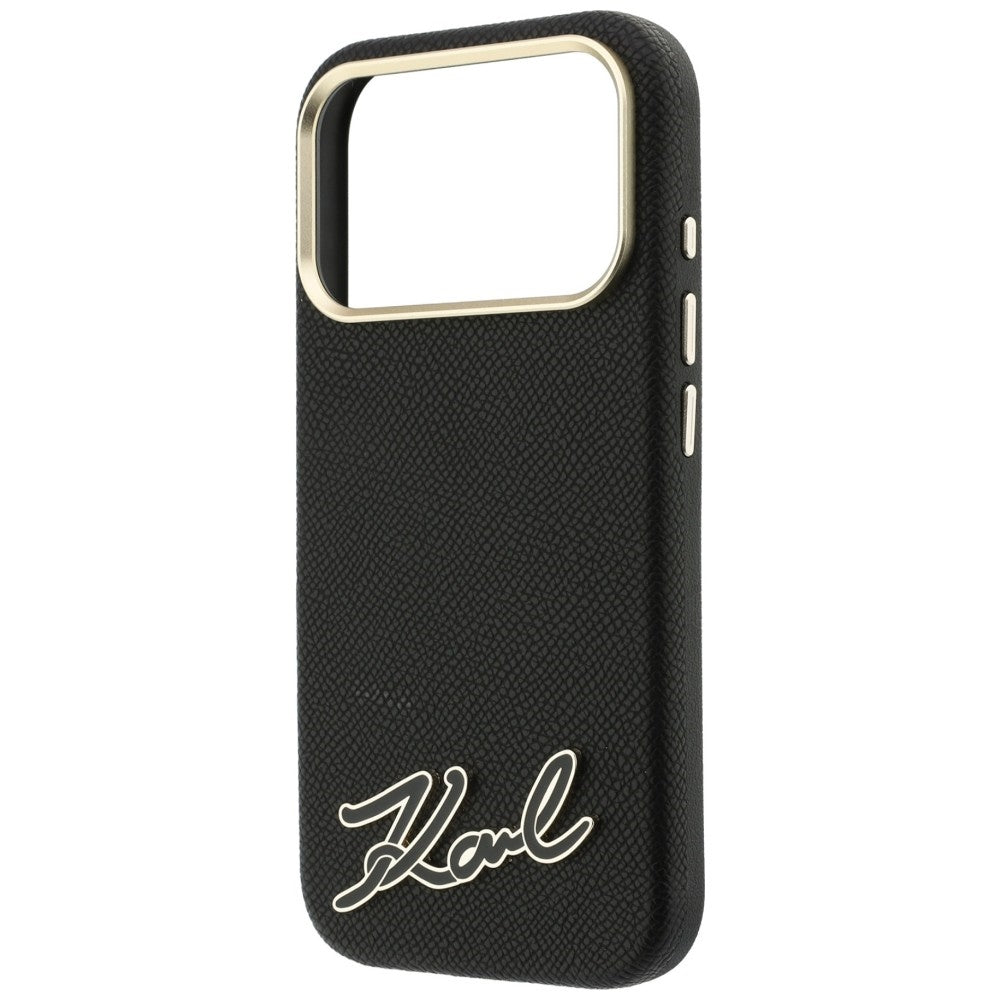 MagSafe-deksel for Apple iPhone 18 Pro / 17 Pro, Karl Lagerfeld, Kornet Harpiks Signaturlogo, Svart