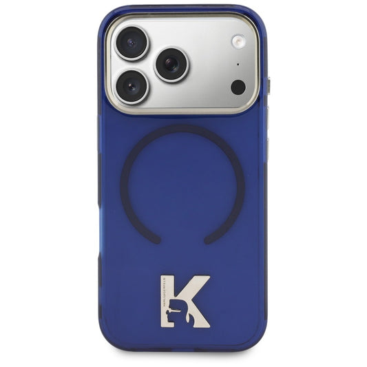MagSafe-deksel til Apple iPhone 18 Pro / 17 Pro, Karl Lagerfeld, IML Karl Head-logo, blå