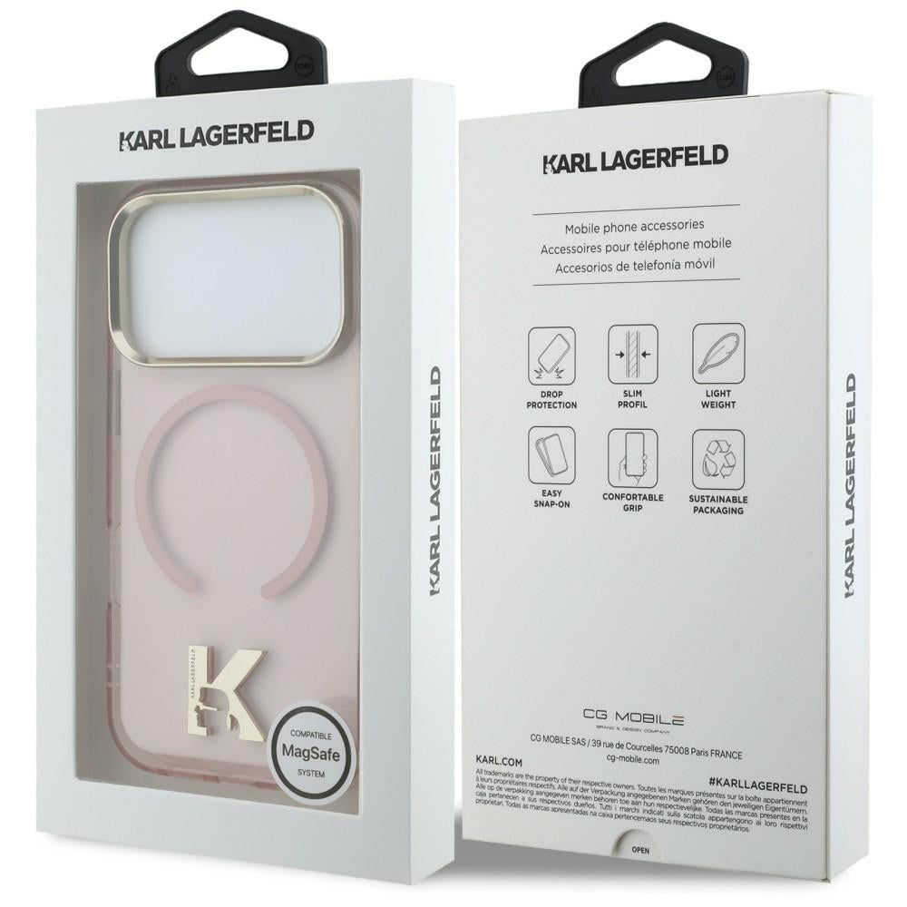 MagSafe-deksel til Apple iPhone 18 Pro / 17 Pro, Karl Lagerfeld, IML Karl Head Logo, rosa