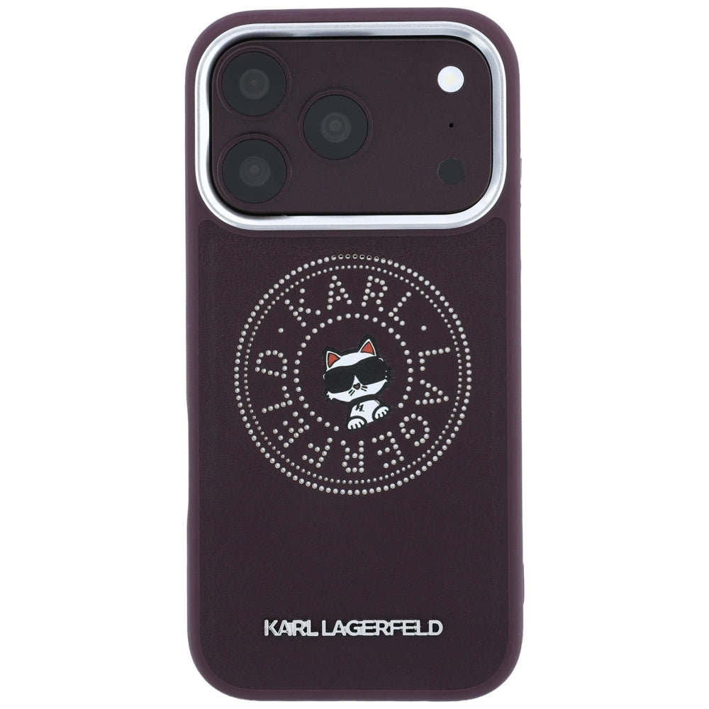MagSafe-deksel for Apple iPhone 18 Pro / 17 Pro, Karl Lagerfeld, Point and Choupette Sketch, Burgunder