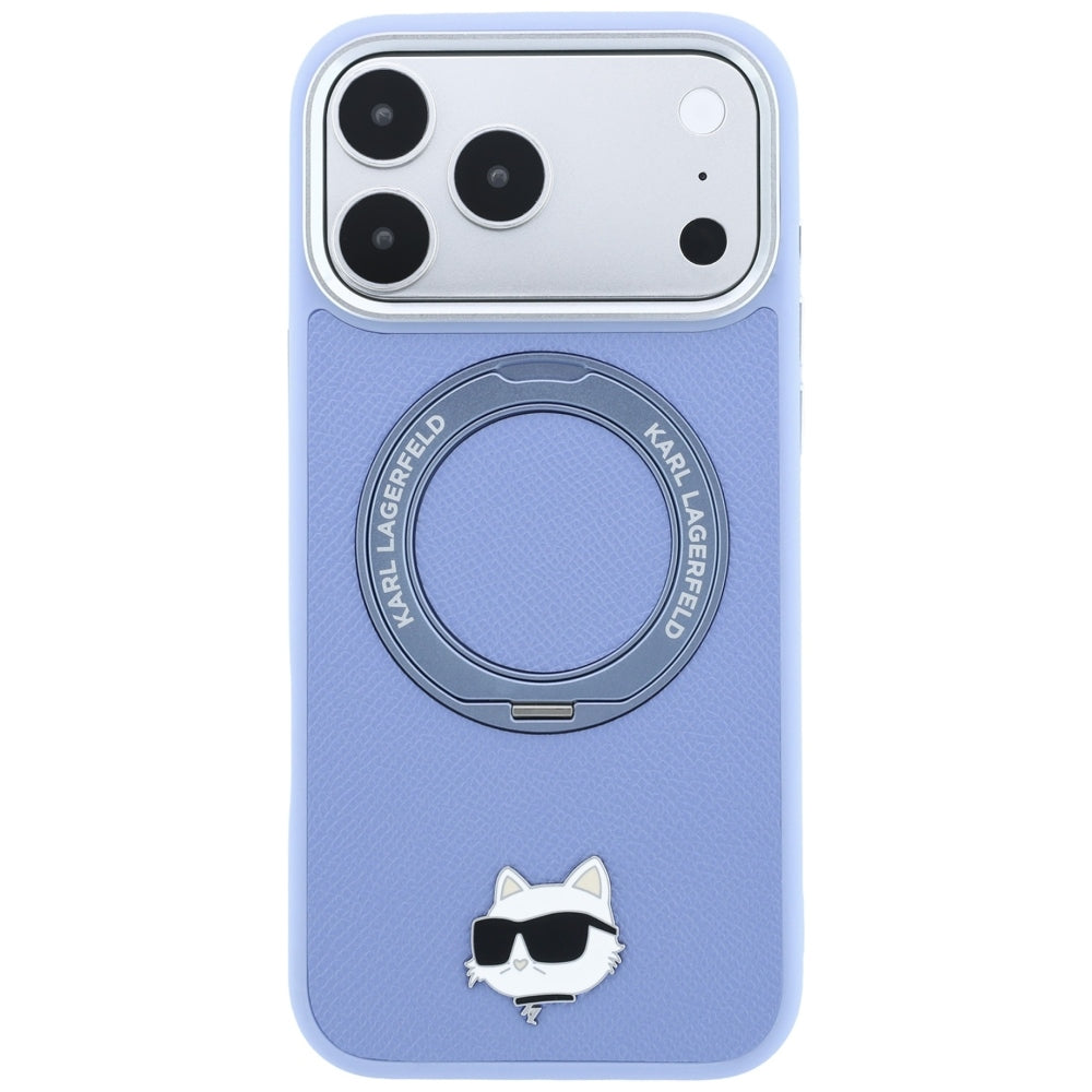 MagSafe-deksel for Apple iPhone 18 Pro / 17 Pro, Karl Lagerfeld, Ring Stand 360 Choupette Pin, Bleu