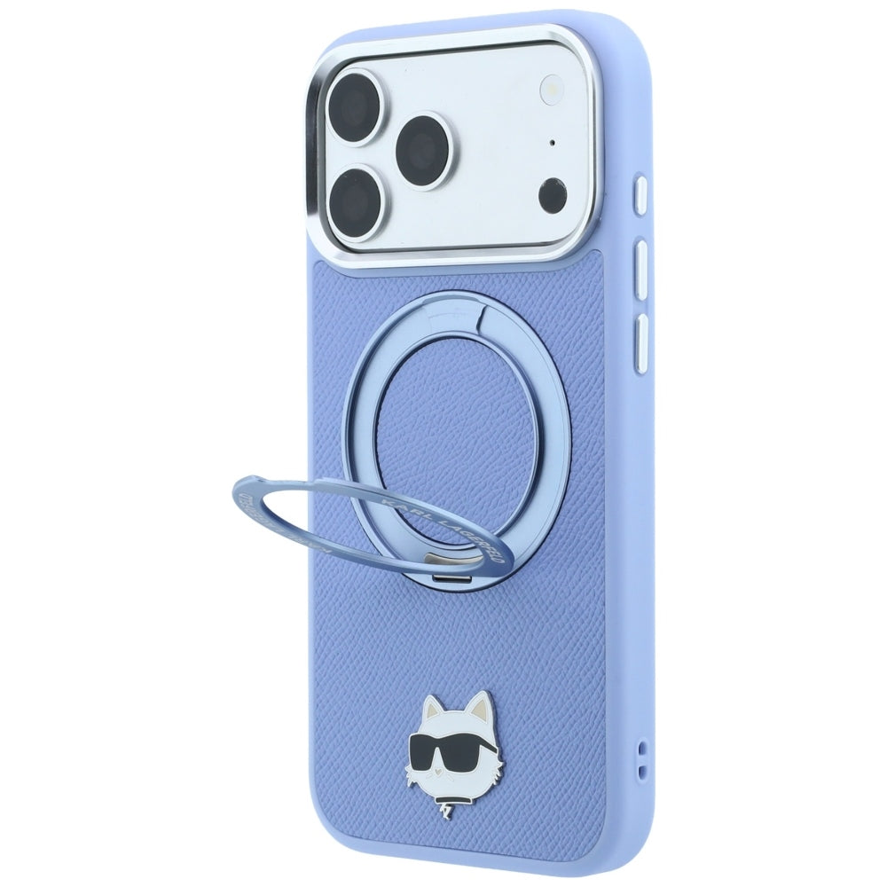 MagSafe-deksel for Apple iPhone 18 Pro / 17 Pro, Karl Lagerfeld, Ring Stand 360 Choupette Pin, Bleu