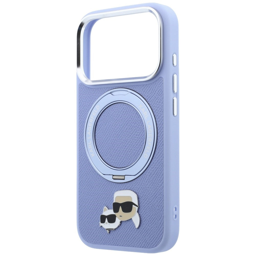 MagSafe-deksel for Apple iPhone 18 Pro / 17 Pro, Karl Lagerfeld, Ring Stand 360 Karl & Choupette Pin, Bleu