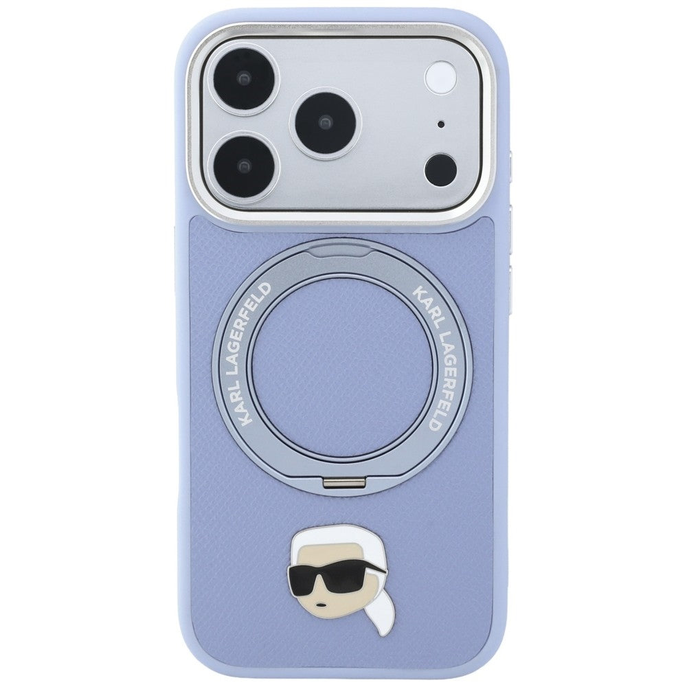 MagSafe-deksel for Apple iPhone 18 Pro / 17 Pro, Karl Lagerfeld, Ring Stand 360 Karl Pin, Blå