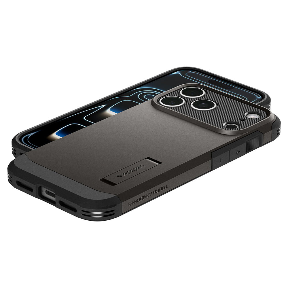 MagSafe-deksel for Apple iPhone 18 Pro / 17 Pro, Spigen, Tough Armor T, Grå ACS12174