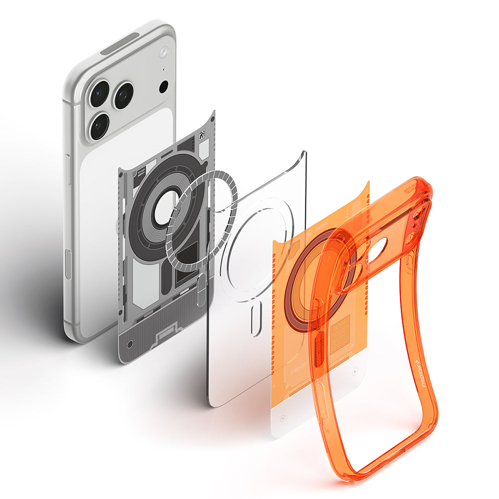 MagSafe-deksel for Apple iPhone 18 Pro / 17 Pro, Spigen, Ultra Hybrid C-One, Oransje ACS11986