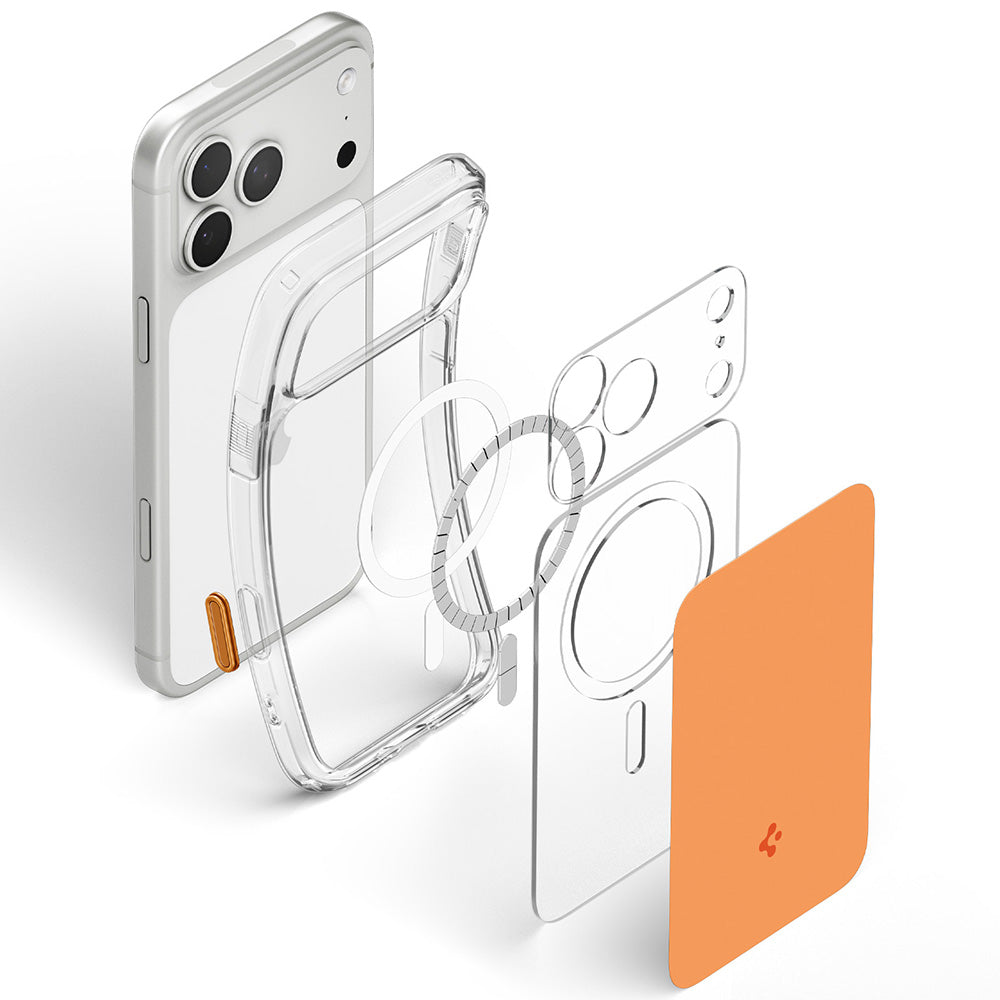 MagSafe-deksel for Apple iPhone 18 Pro / 17 Pro, Spigen, Ultra Hybrid T, Oransje ACS12170