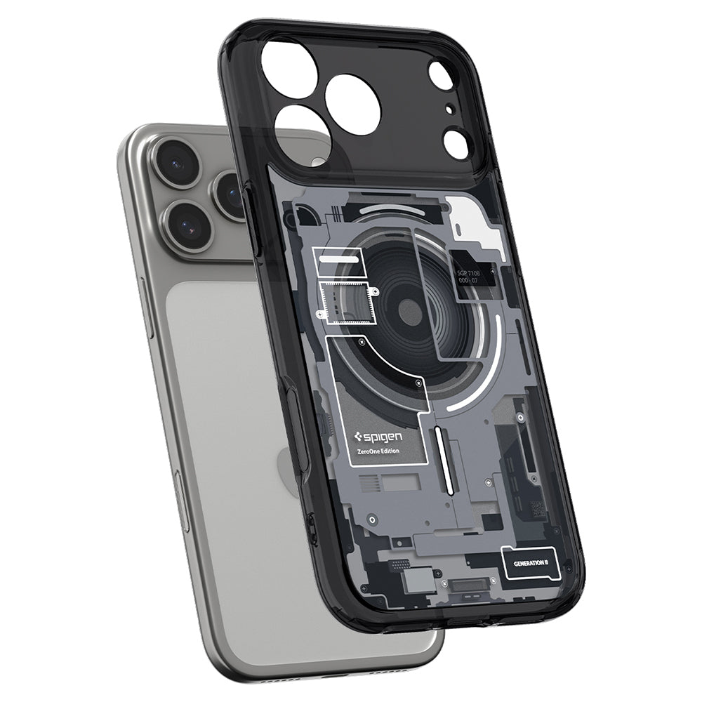 MagSafe-deksel for Apple iPhone 18 Pro / 17 Pro, Spigen, Ultra Hybrid Zero One, Svart ACS12165