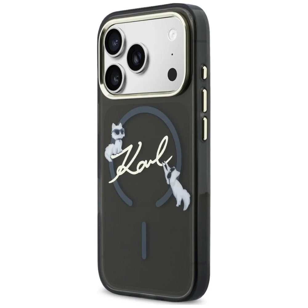 MagSafe-deksel for Apple iPhone 18 Pro, Karl Lagerfeld, IML Choupette Karl Script Logo, Svart
