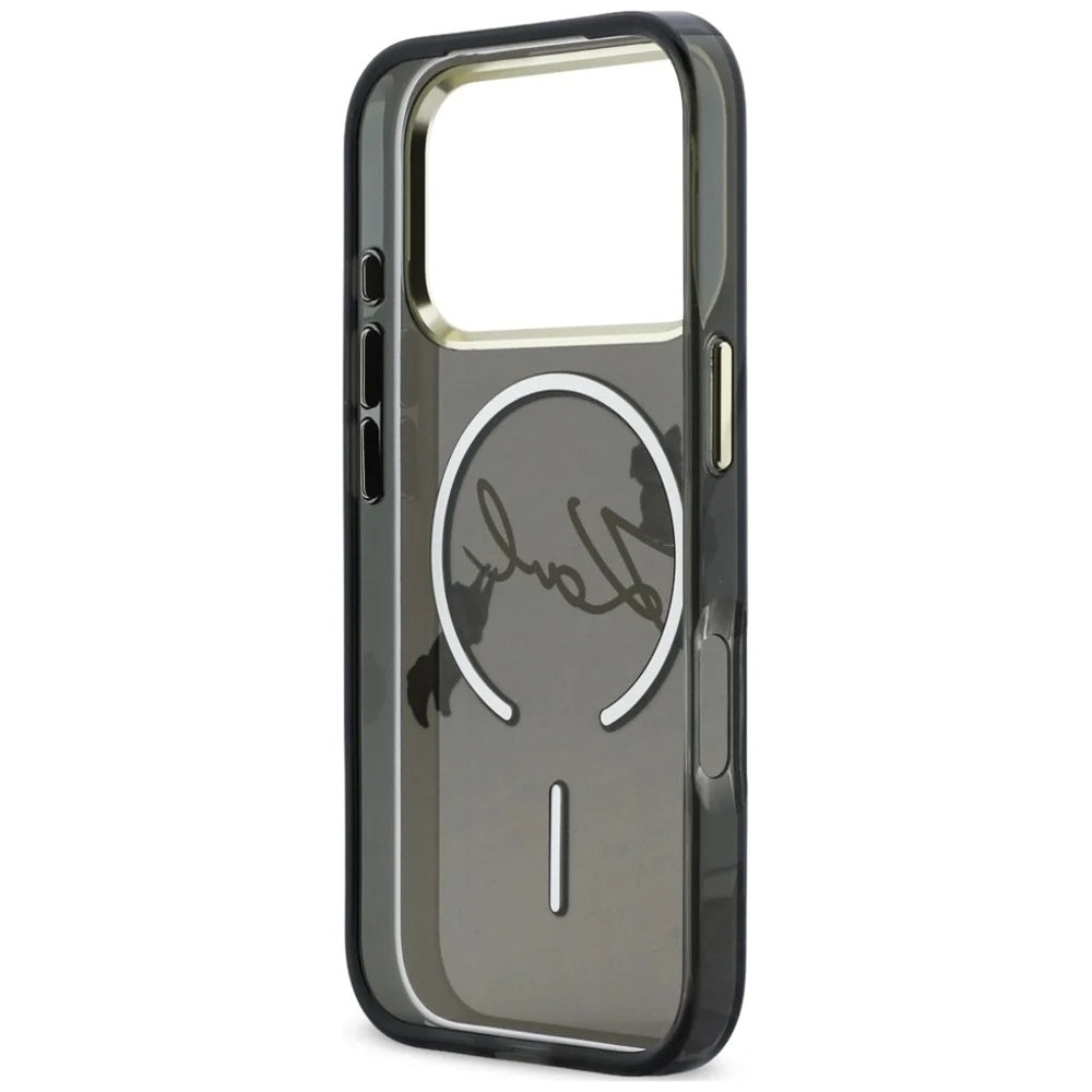 MagSafe-deksel for Apple iPhone 18 Pro, Karl Lagerfeld, IML Choupette Karl Script Logo, Svart