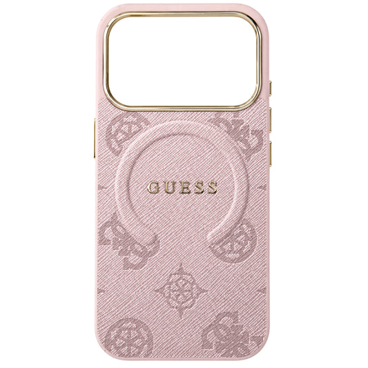 MagSafe-deksel for Apple iPhone 18 Pro Max / 17 Pro Max, Guess, 4G preget ring klassisk logo, rosa