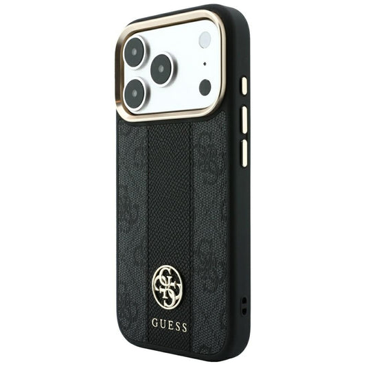 MagSafe-deksel for Apple iPhone 18 Pro Max / 17 Pro Max, Guess, 4G Stripe Round Classic Logo, Svart