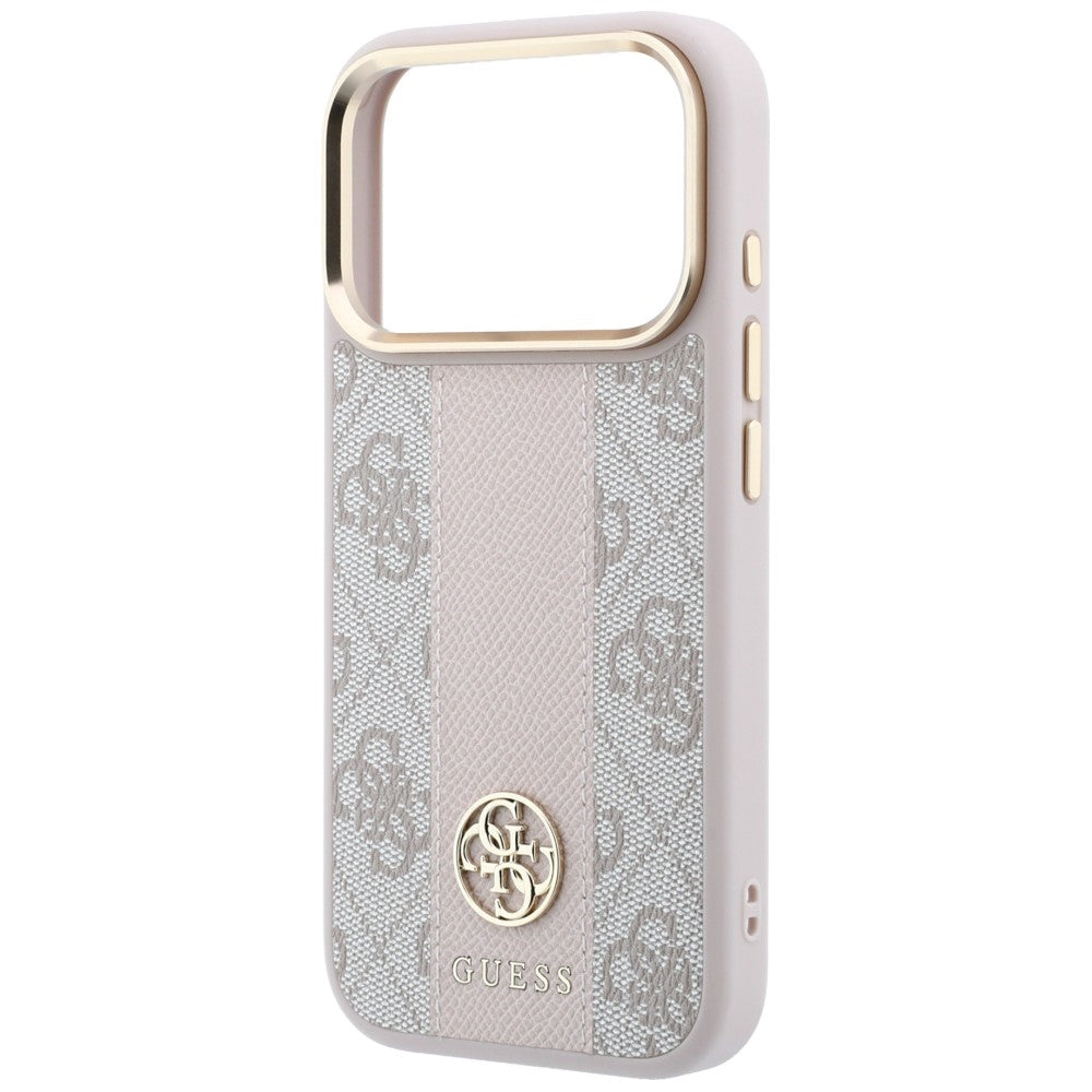 MagSafe-deksel for Apple iPhone 18 Pro Max / 17 Pro Max, Guess, 4G Stripe Round Classic Logo, Rosa