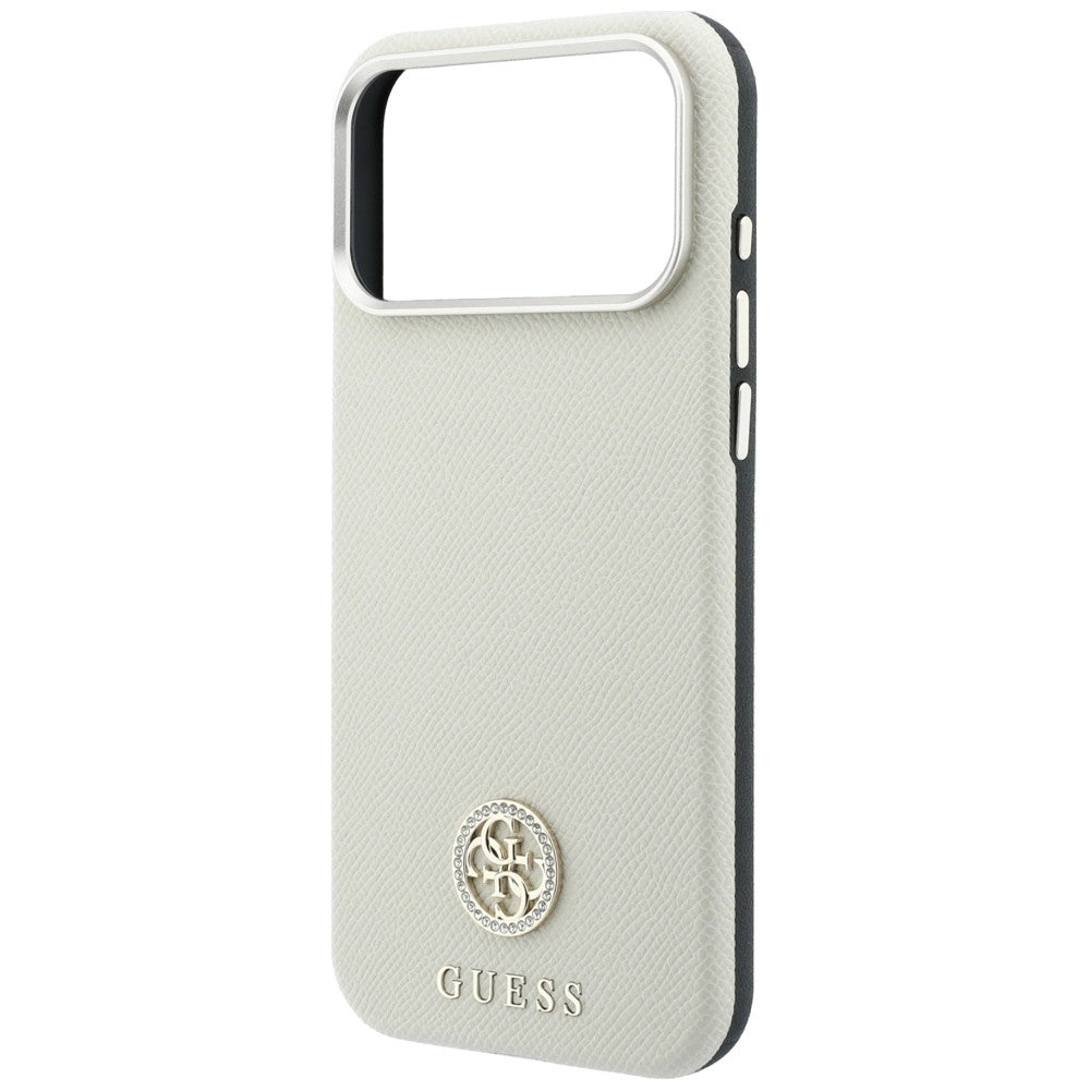 MagSafe-deksel for Apple iPhone 18 Pro Max / 17 Pro Max, Guess, Kornet Rund Strass-logo, Beige