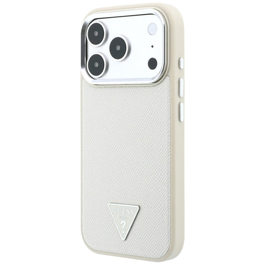MagSafe-deksel for Apple iPhone 18 Pro Max / 17 Pro Max, Guess, Kornet trekantlogo, Beige