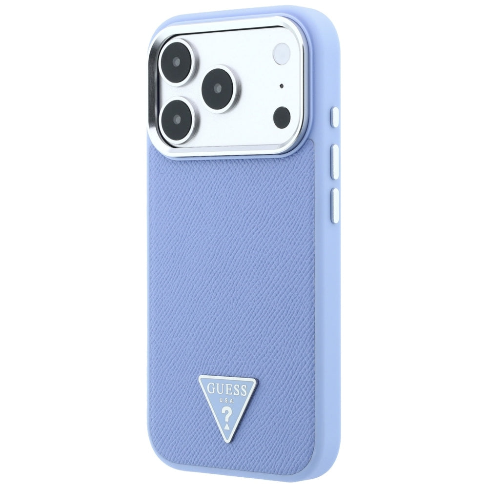 MagSafe-deksel for Apple iPhone 18 Pro Max / 17 Pro Max, Guess, Grained Triangle Logo, Bleu
