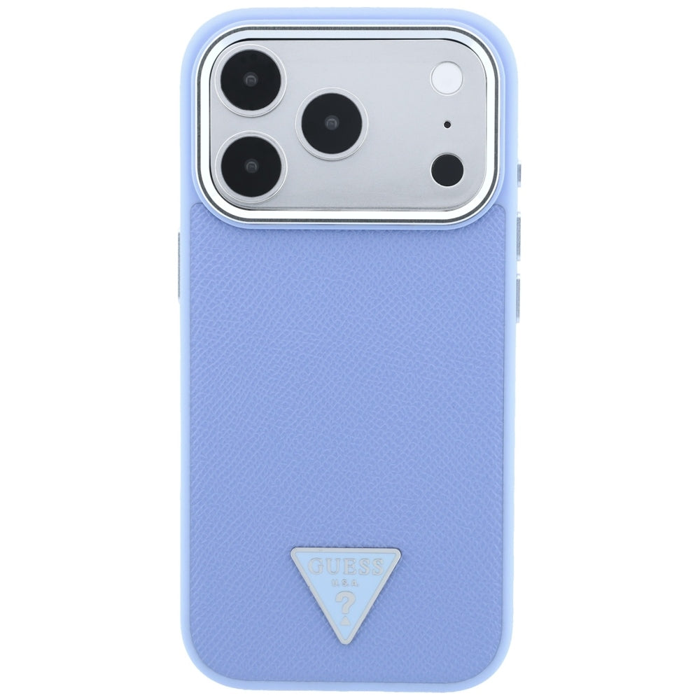 MagSafe-deksel for Apple iPhone 18 Pro Max / 17 Pro Max, Guess, Grained Triangle Logo, Bleu
