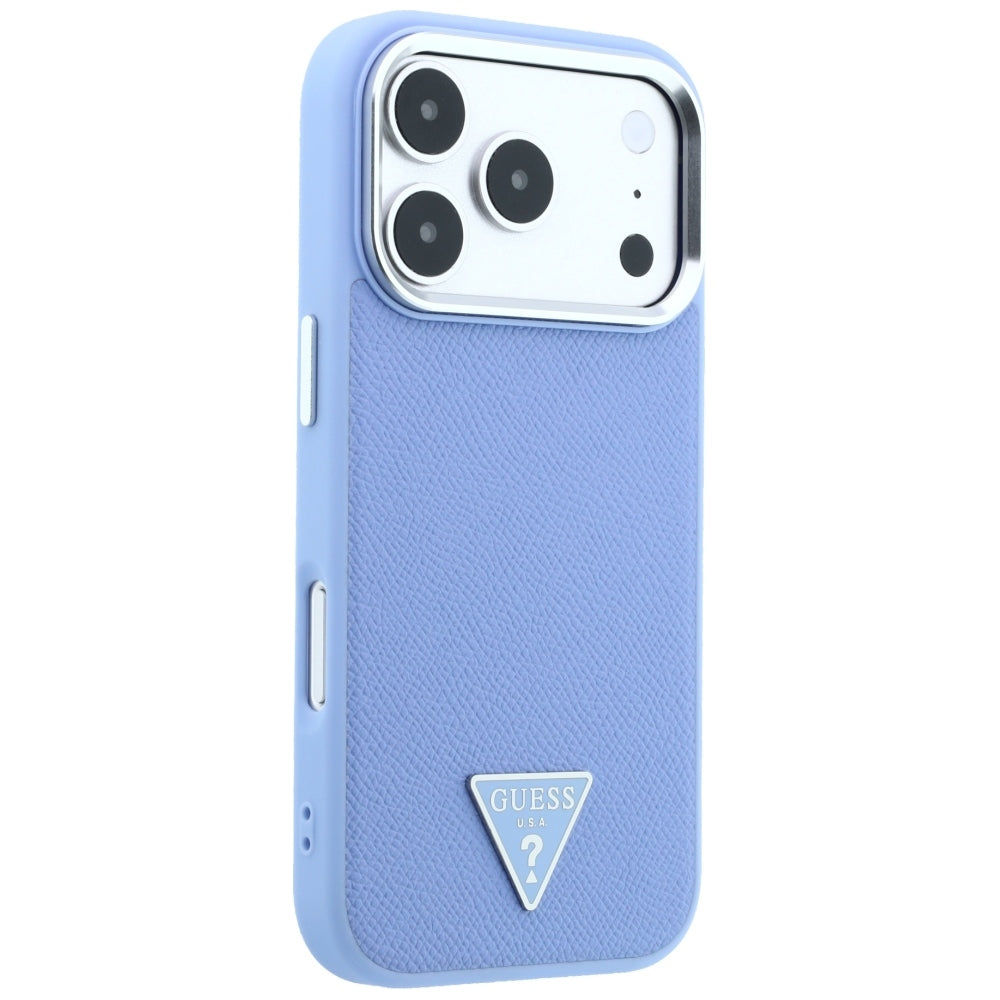 MagSafe-deksel for Apple iPhone 18 Pro Max / 17 Pro Max, Guess, Grained Triangle Logo, Bleu