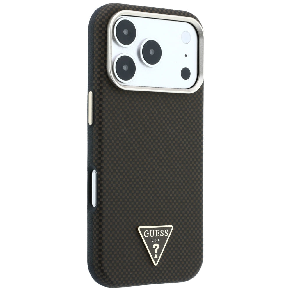 MagSafe-deksel for Apple iPhone 18 Pro Max / 17 Pro Max, Guess, Kevlar Triangle Logo, Brun