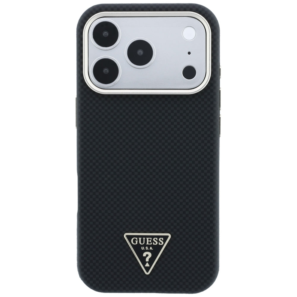 MagSafe-deksel for Apple iPhone 18 Pro Max / 17 Pro Max, Guess, Kevlar Triangle Logo, Svart