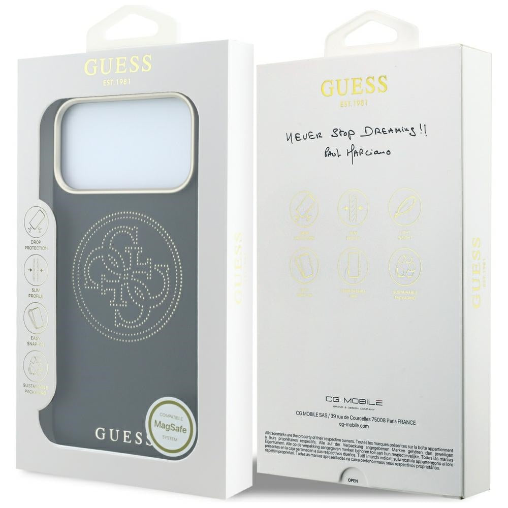 MagSafe-deksel for Apple iPhone 18 Pro Max / 17 Pro Max, Guess, Perforert 4G, Svart
