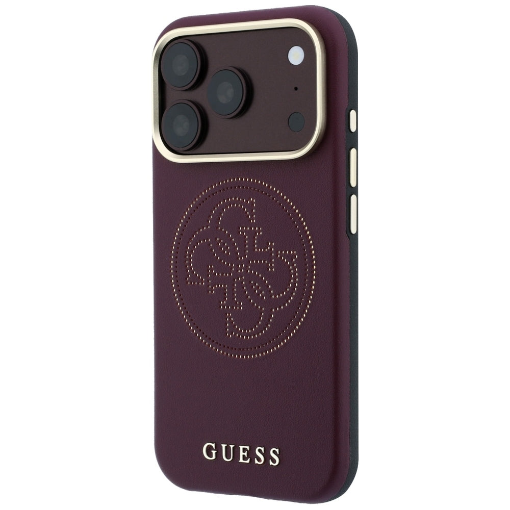 MagSafe-deksel for Apple iPhone 18 Pro Max / 17 Pro Max, Guess, Perforert 4G, Burgunder