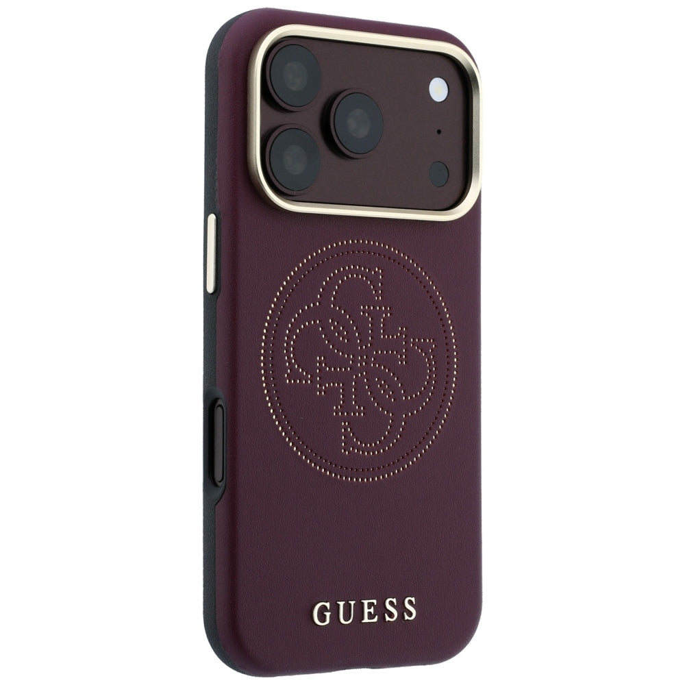 MagSafe-deksel for Apple iPhone 18 Pro Max / 17 Pro Max, Guess, Perforert 4G, Burgunder