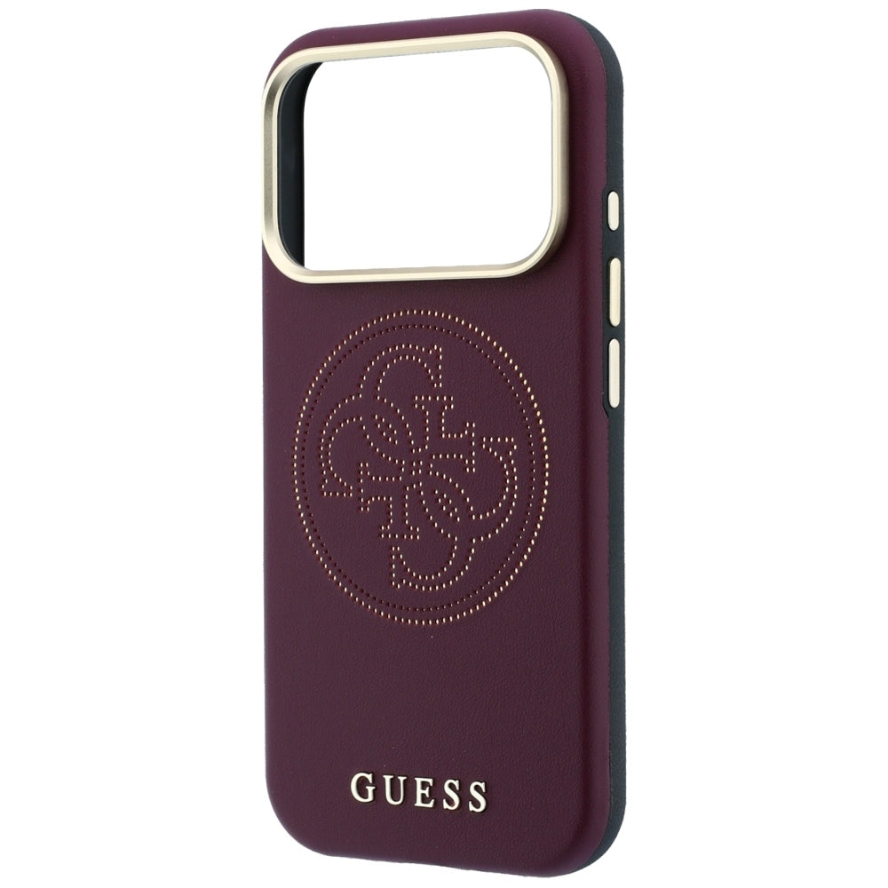 MagSafe-deksel for Apple iPhone 18 Pro Max / 17 Pro Max, Guess, Perforert 4G, Burgunder