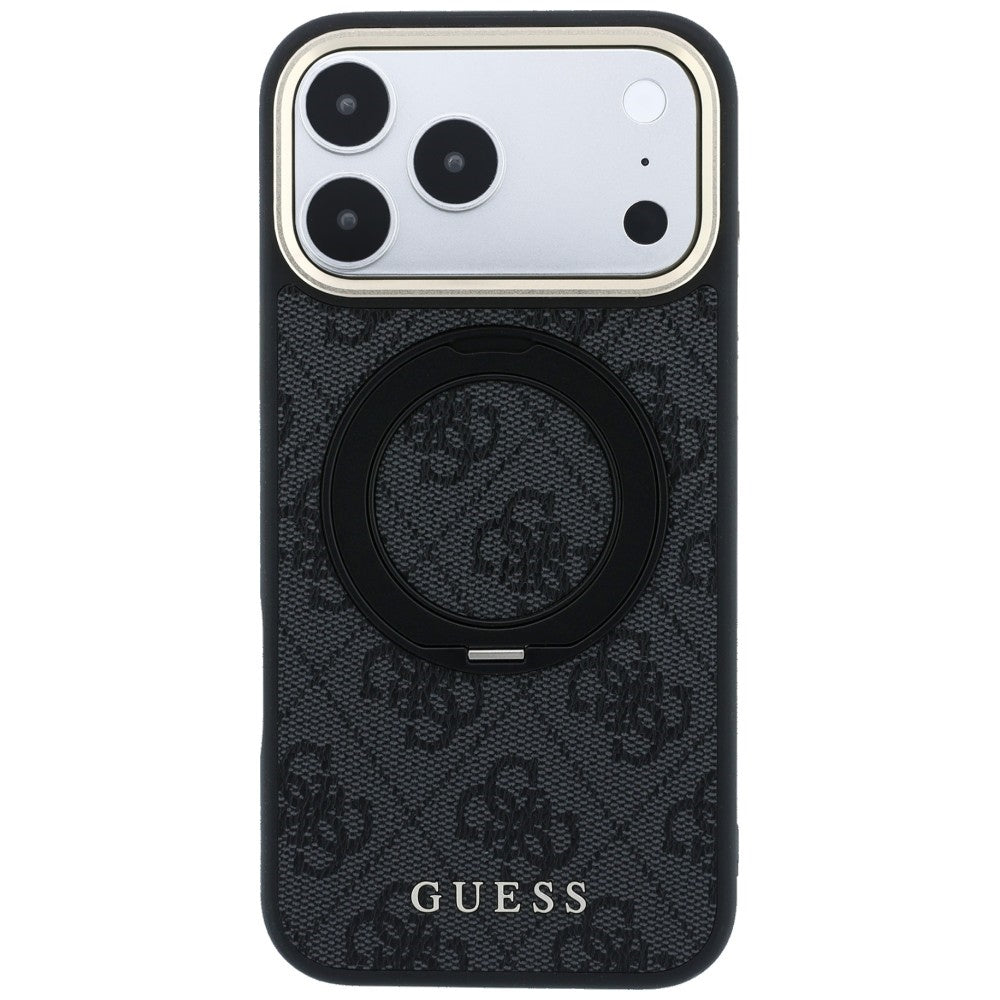 MagSafe-deksel for Apple iPhone 18 Pro Max / 17 Pro Max, Guess, Ring Stand Classic Logo, Svart