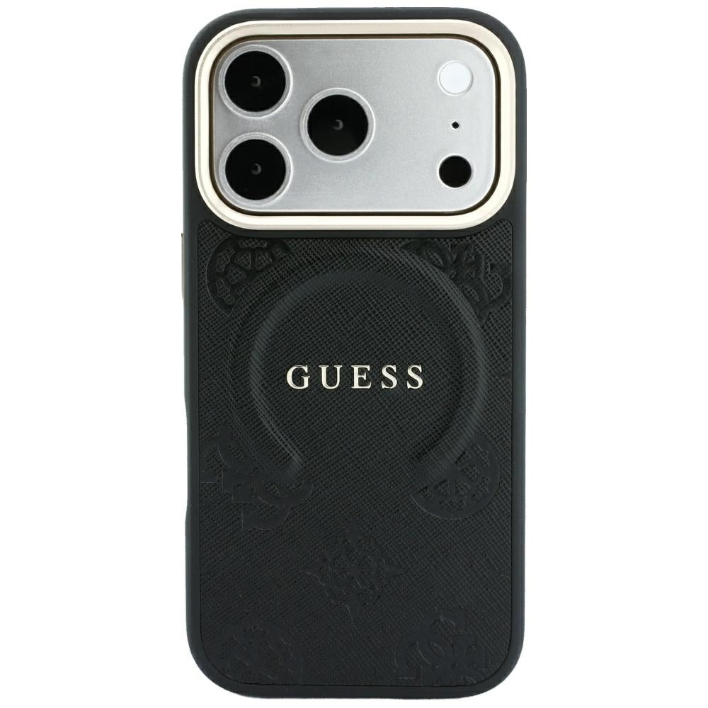 MagSafe-deksel for Apple iPhone 18 Pro Max / 17 Pro Max, Guess, Saffiano Peony Ring, svart