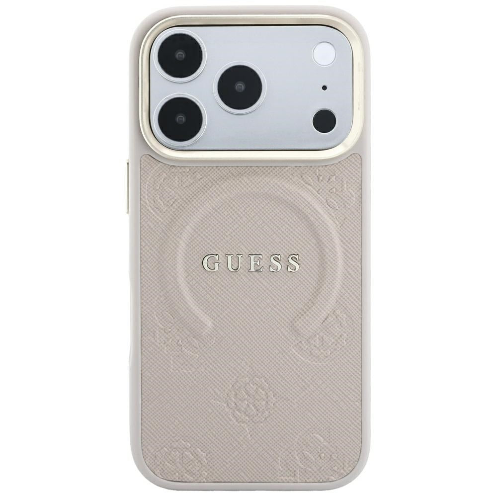 MagSafe-deksel for Apple iPhone 18 Pro Max / 17 Pro Max, Guess, Saffiano Peony Ring, Rosa