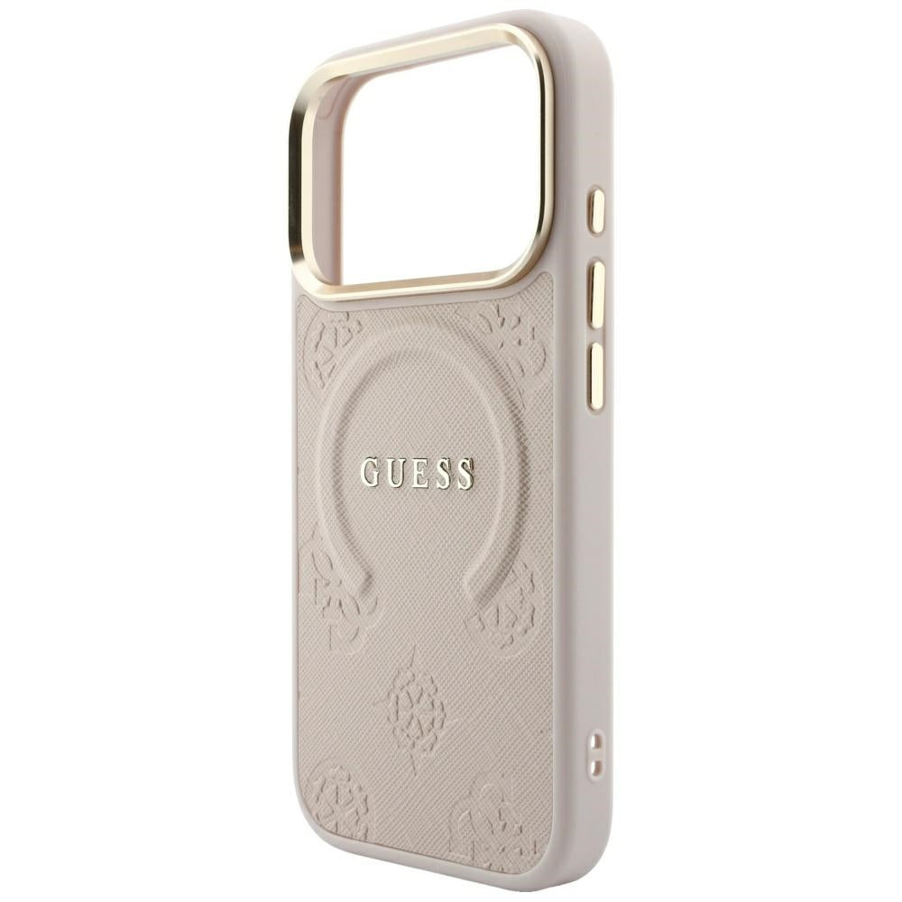 MagSafe-deksel for Apple iPhone 18 Pro Max / 17 Pro Max, Guess, Saffiano Peony Ring, Rosa