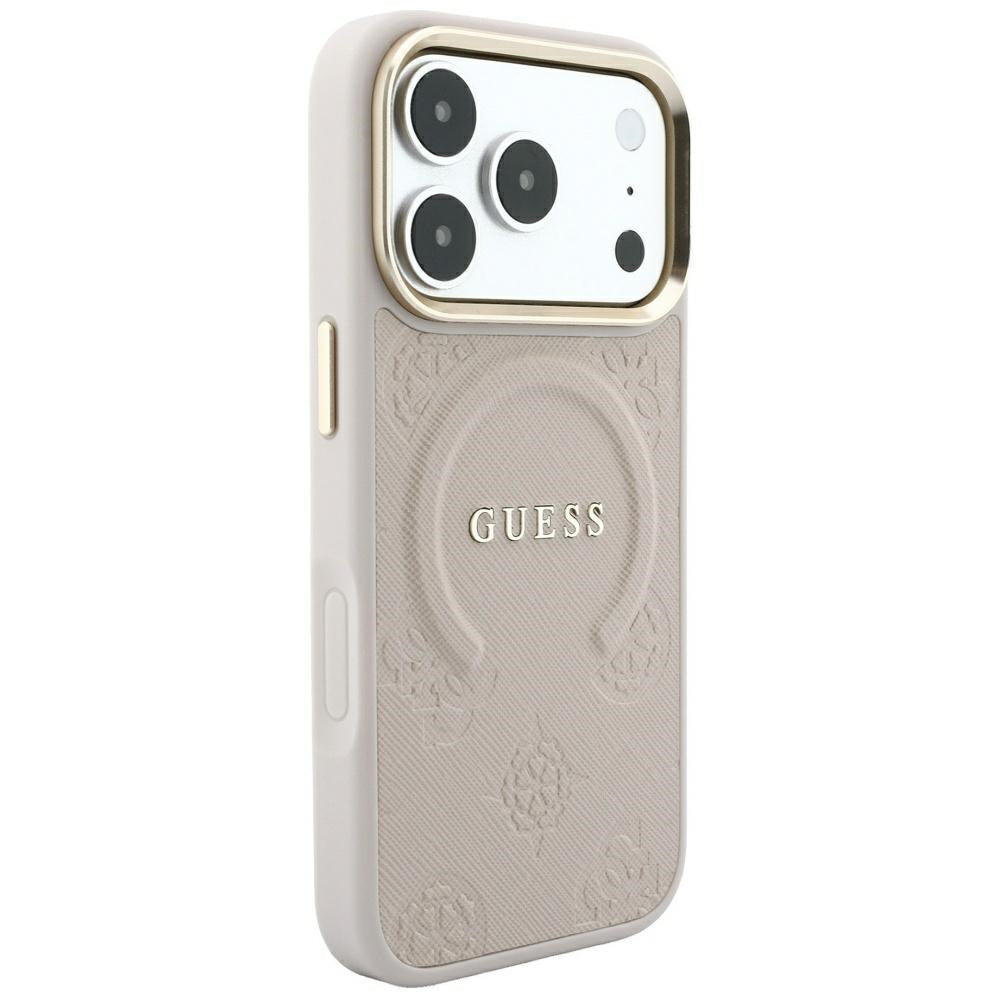 MagSafe-deksel for Apple iPhone 18 Pro Max / 17 Pro Max, Guess, Saffiano Peony Ring, Rosa