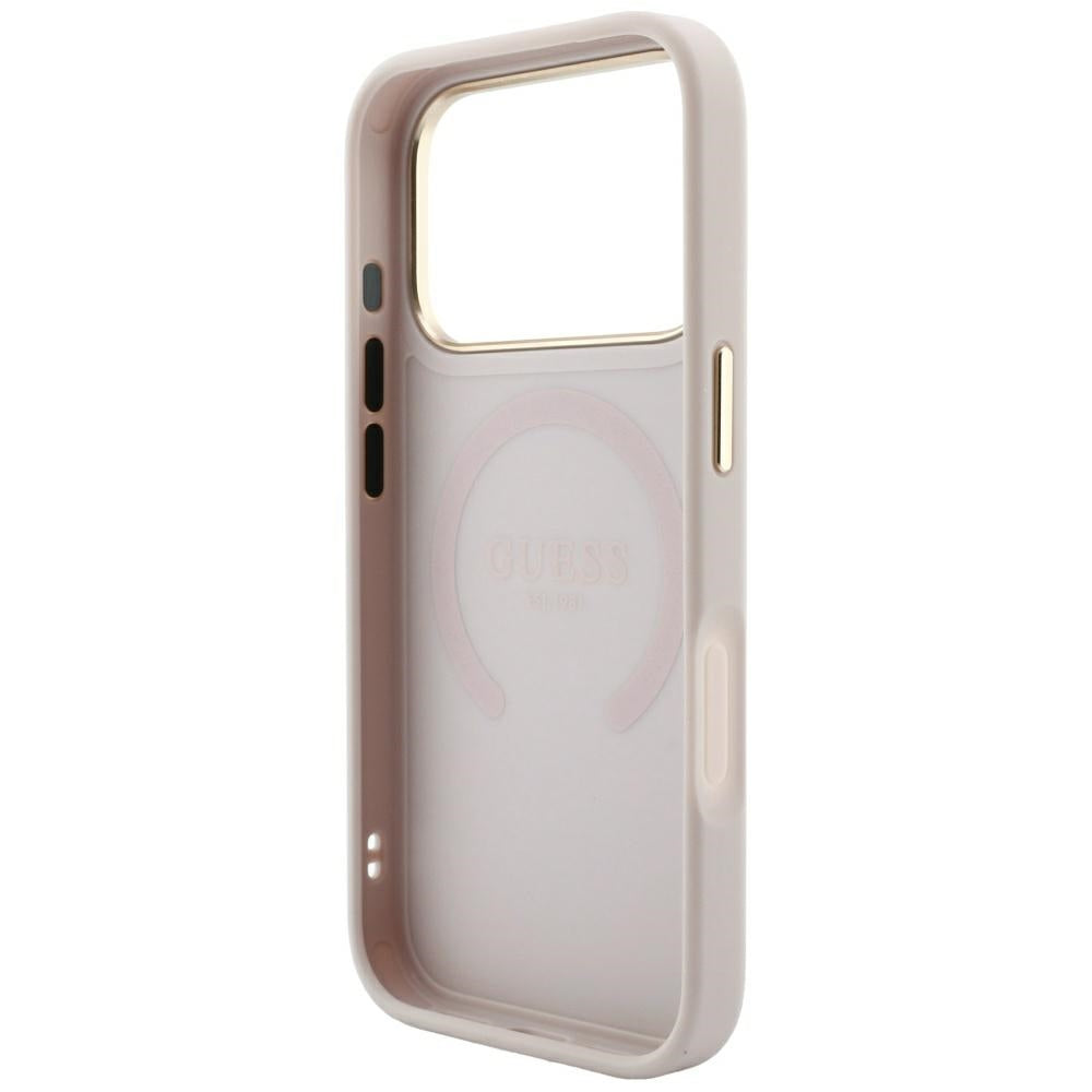 MagSafe-deksel for Apple iPhone 18 Pro Max / 17 Pro Max, Guess, Saffiano Peony Ring, Rosa