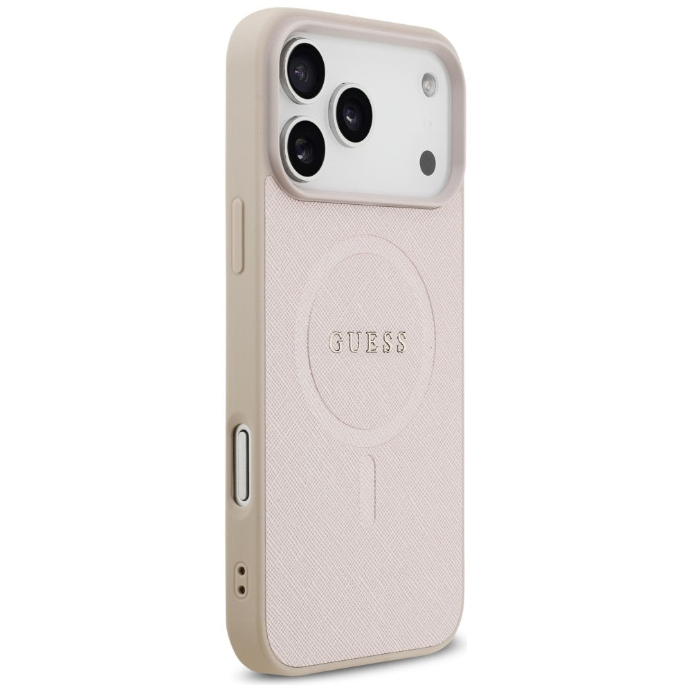 MagSafe-deksel for Apple iPhone 18 Pro Max / 17 Pro Max, Guess, Saffiano, Rosa