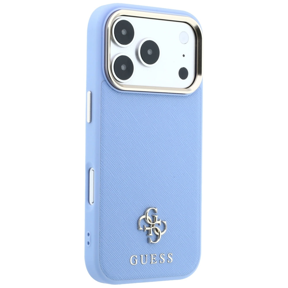 MagSafe-deksel for Apple iPhone 18 Pro Max / 17 Pro Max, Guess, Saffiano Small 4G Classic, Bleu