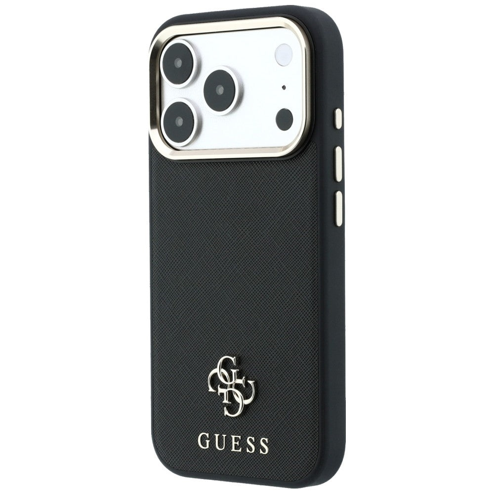 MagSafe-deksel for Apple iPhone 18 Pro Max / 17 Pro Max, Guess, Saffiano Small 4G Classic, Svart