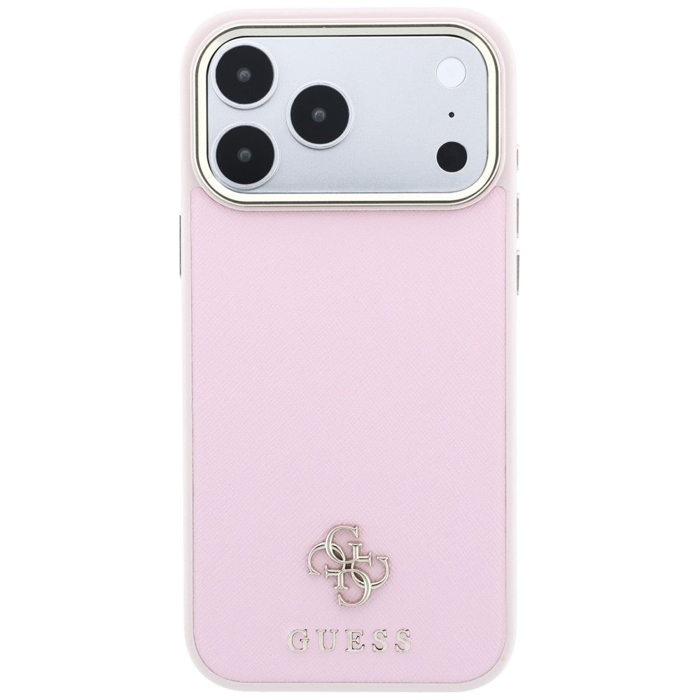 MagSafe-deksel for Apple iPhone 18 Pro Max / 17 Pro Max, Guess, Saffiano Small 4G Classic, Rosa