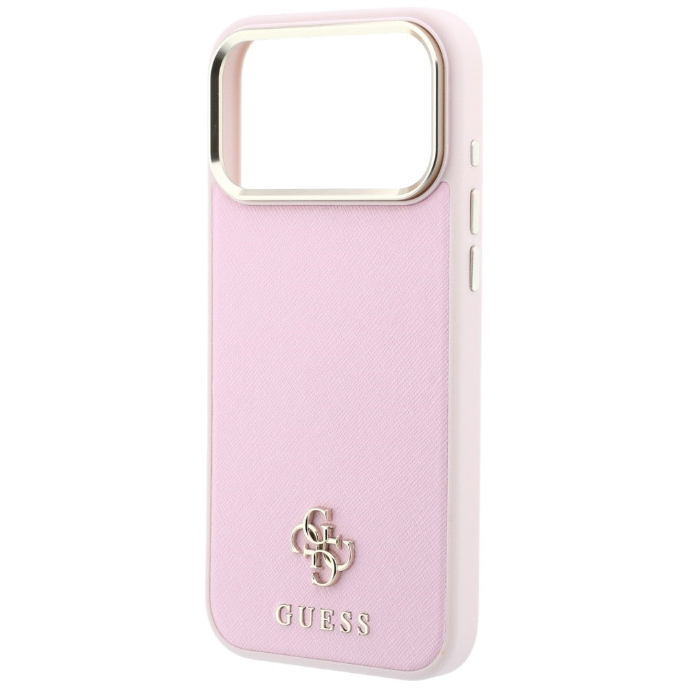 MagSafe-deksel for Apple iPhone 18 Pro Max / 17 Pro Max, Guess, Saffiano Small 4G Classic, Rosa