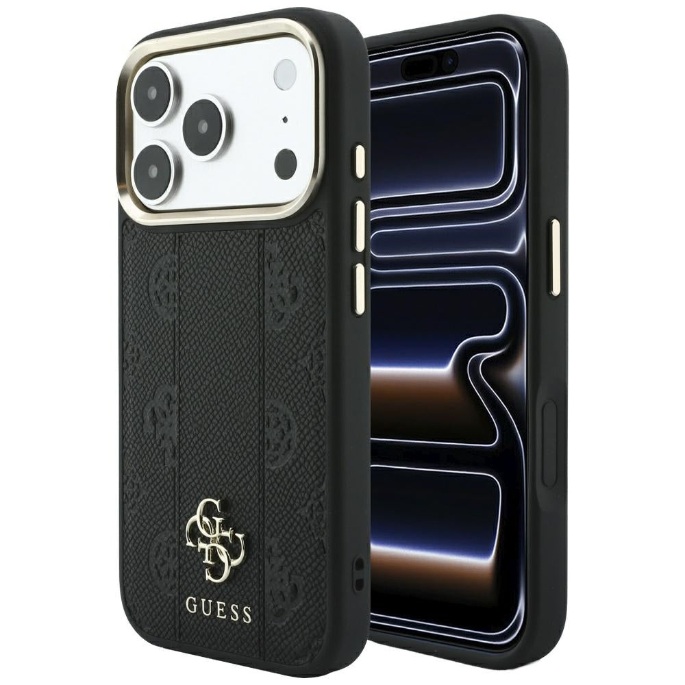 MagSafe-deksel for Apple iPhone 18 Pro Max / 17 Pro Max, Guess, Stripe Peony 4G, Svart