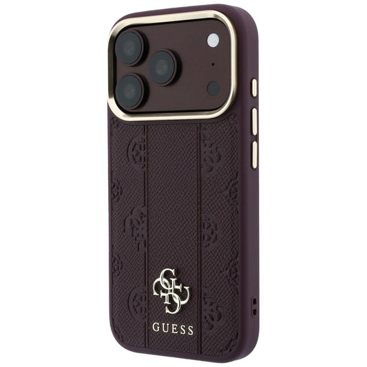 MagSafe-deksel for Apple iPhone 18 Pro Max / 17 Pro Max, Guess, Stripe Peony 4G, Burgunder