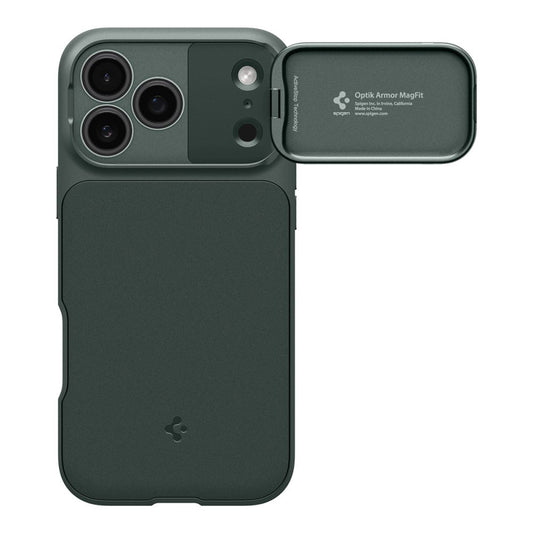 MagSafe-deksel for Apple iPhone 18 Pro Max / 17 Pro Max, Spigen, Optik Armor, Grønn ACS09901