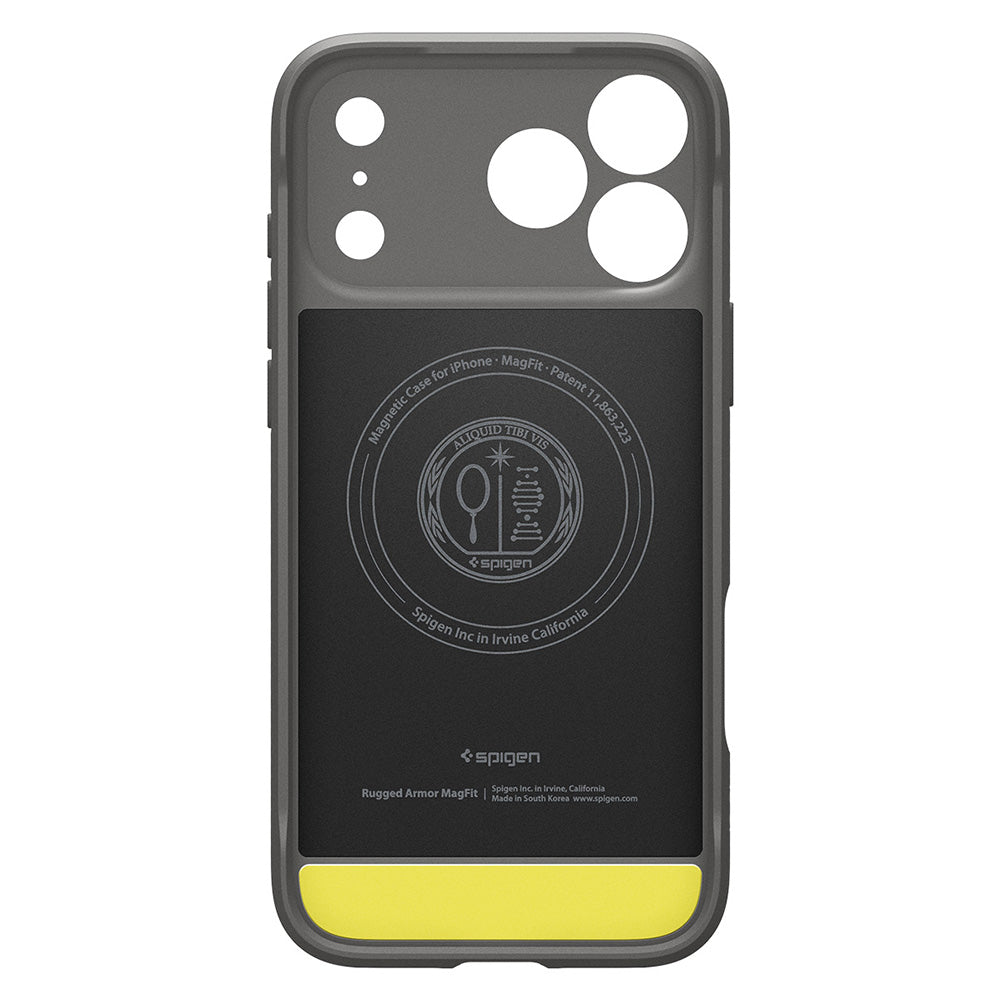 MagSafe-deksel for Apple iPhone 18 Pro Max / 17 Pro Max, Spigen, Rugged Armor, Grå ACS12110